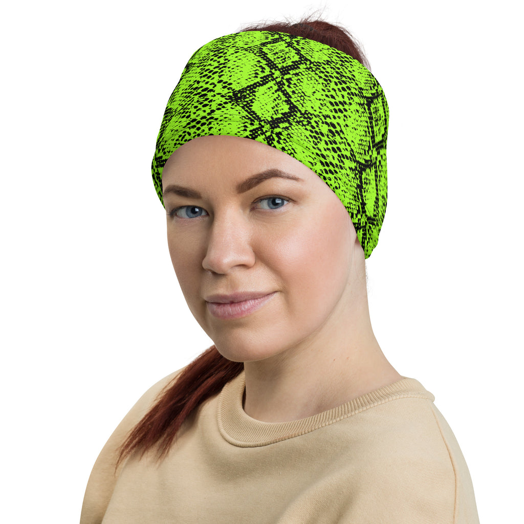 Classic Green Snakeskin Reptile Print Pattern Multifunctional Headband