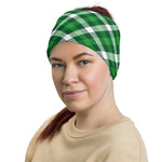 Irish Pride Green St. Patricks Day Plaid Multifunctional Headband