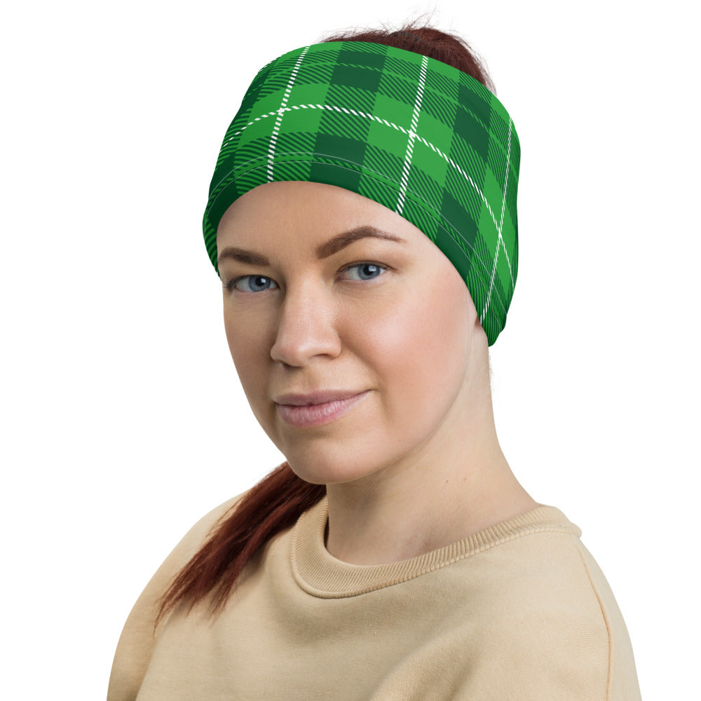 Green St. Patricks Day Irish Plaid Tartan Multifunctional Headband