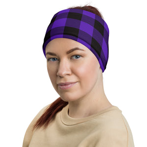 Classic Purple Lumberjack Plaid Tartan Multifunctional Headband Neck Gaiter