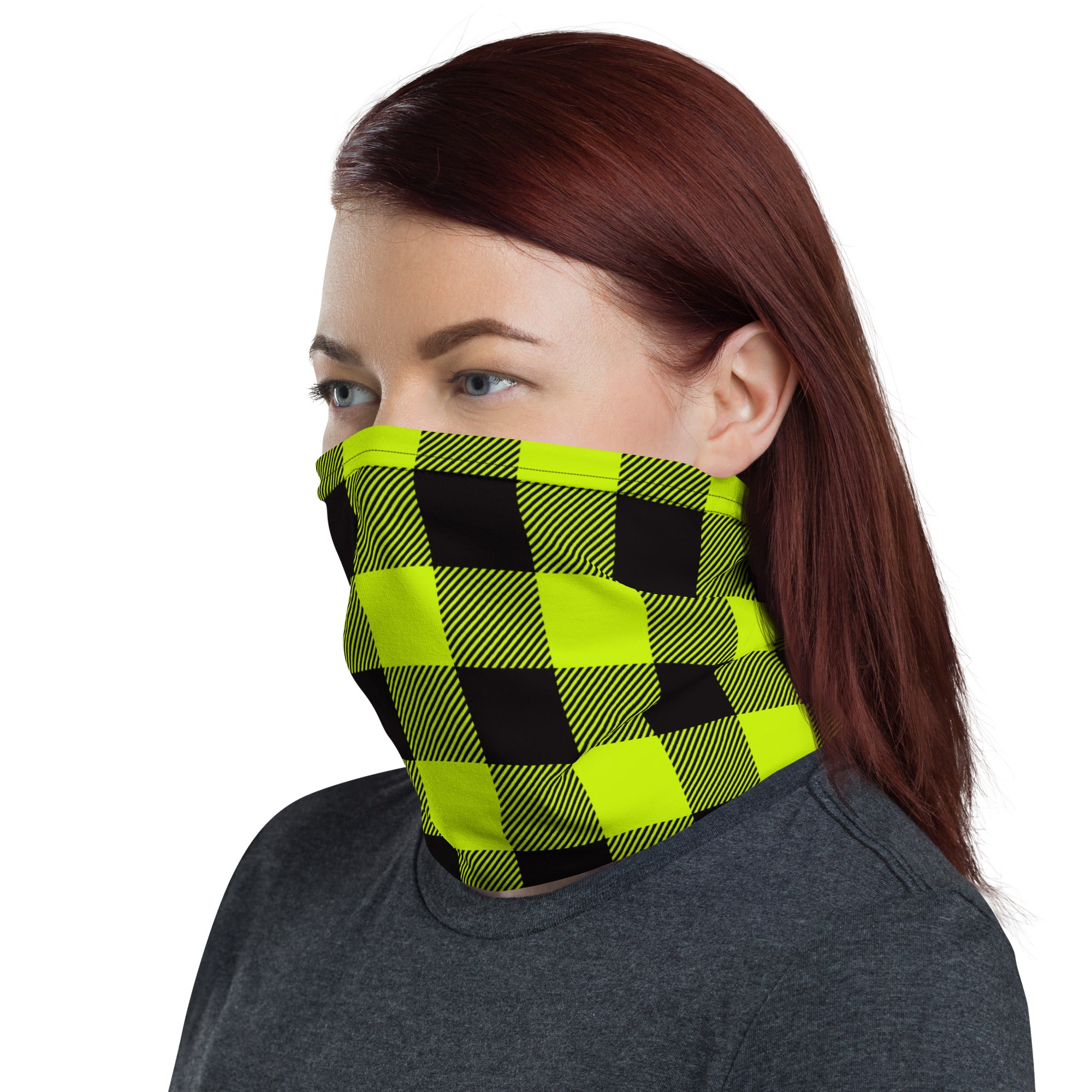 Safety Green Lumberjack Plaid Headband