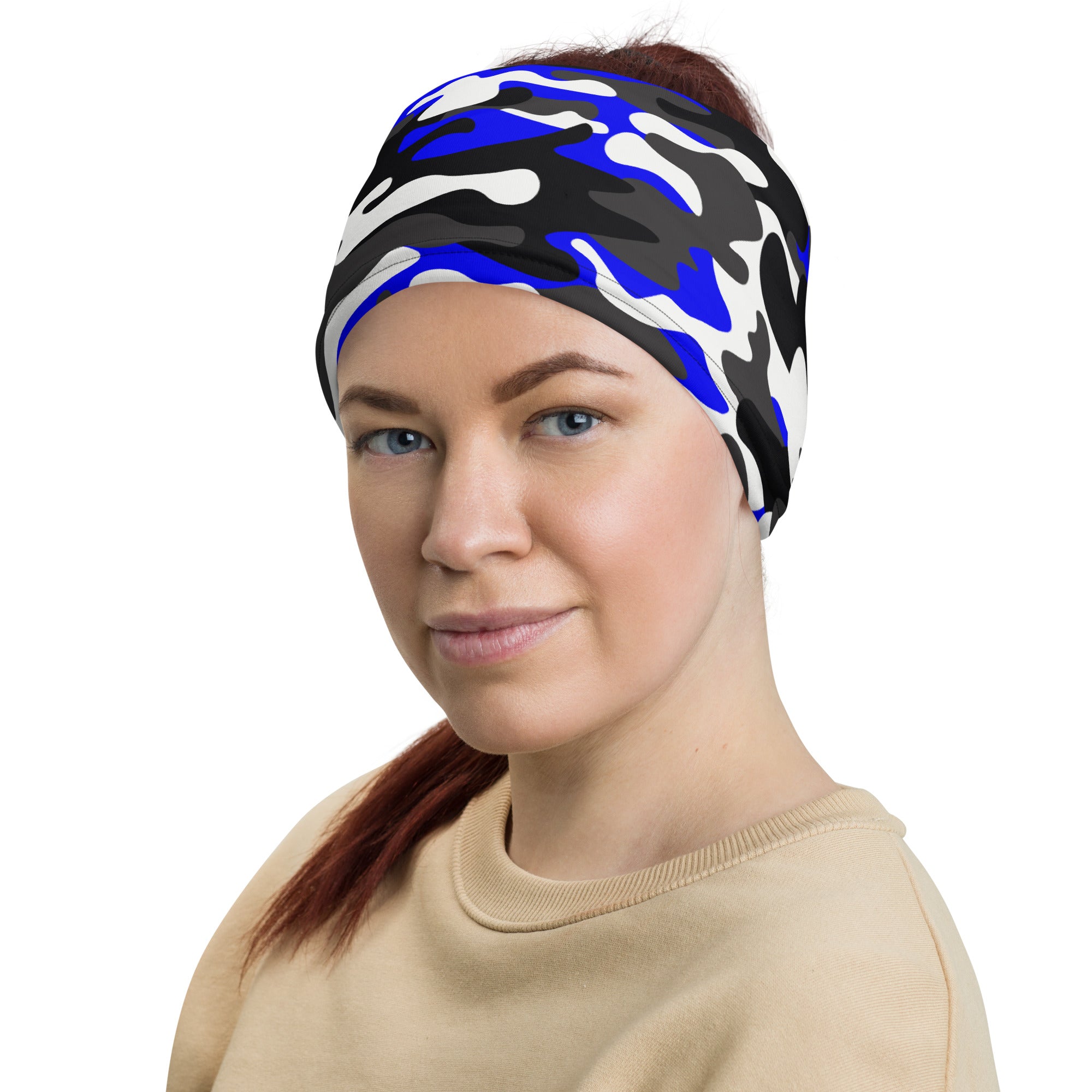 Urban Jungle Blue White Black Camouflage Multifunctional Headband