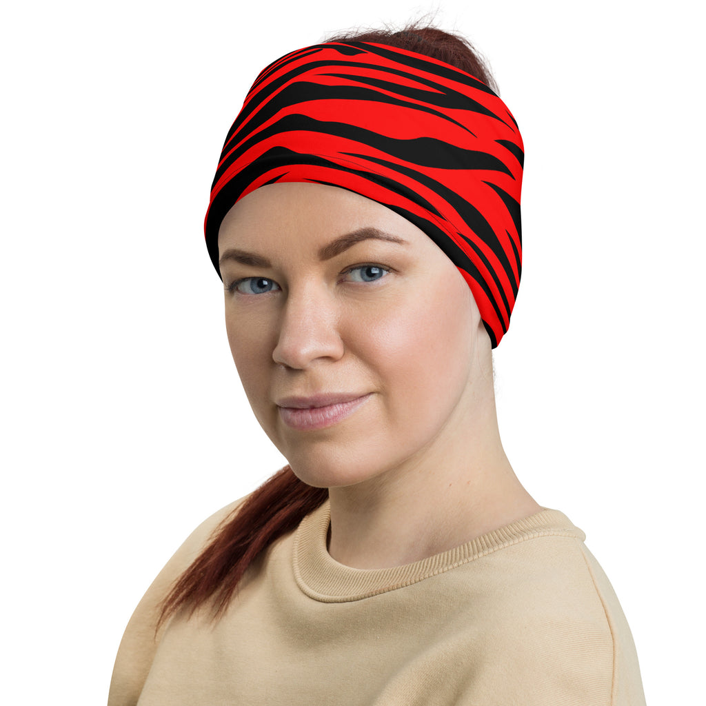 Wild Red Bengal Tiger Stripes Pattern Multifunctional Headband Gaiter