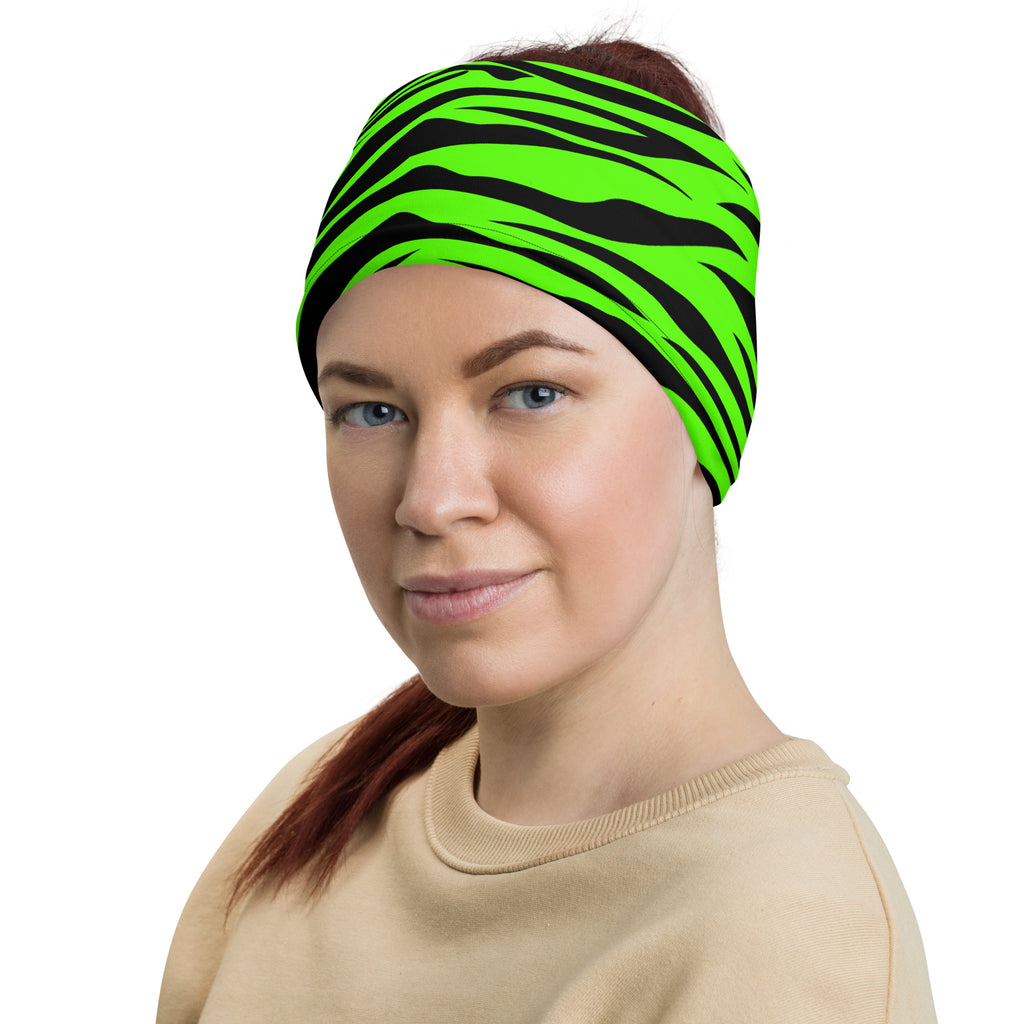 Green Bengal Tiger Stripes Animal Pattern Multifunctional Headband Neck Gaiter