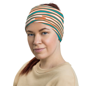 Unisex Miami Football Blue Orange Wild Zebra Stripe Animal Pattern Multifunctional Headband Neck Gaiter