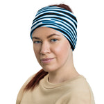 Carolina Black Blue Wild Zebra Stripe Pattern Multifunctional Headband