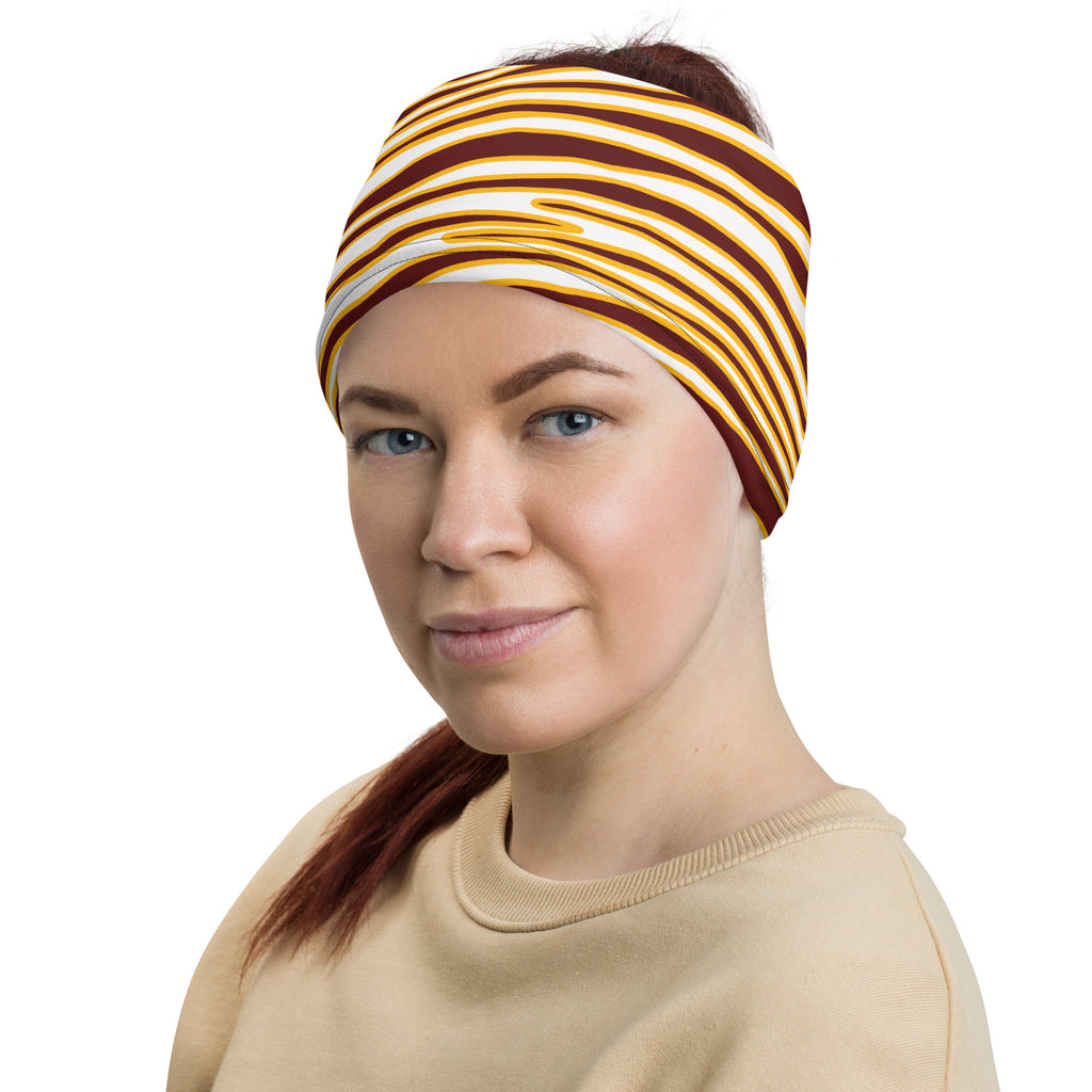 Washington Maroon Gold Wild Zebra Stripe Multifunctional Headband