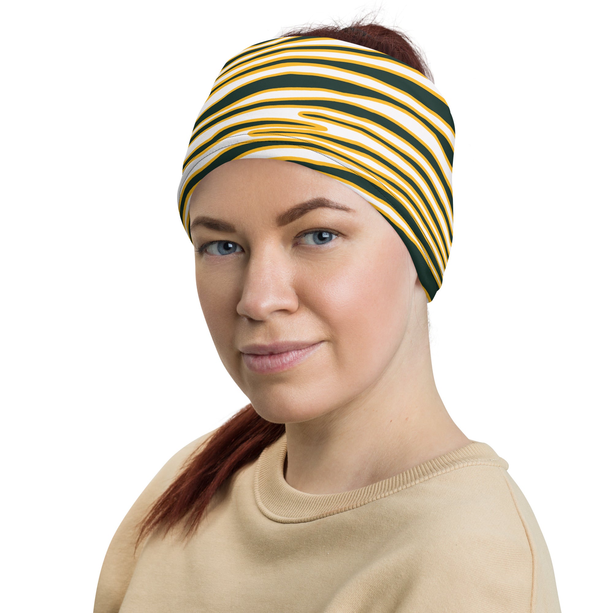 Green BayYellow Zebra Stripe Pattern Multifunctional Headband