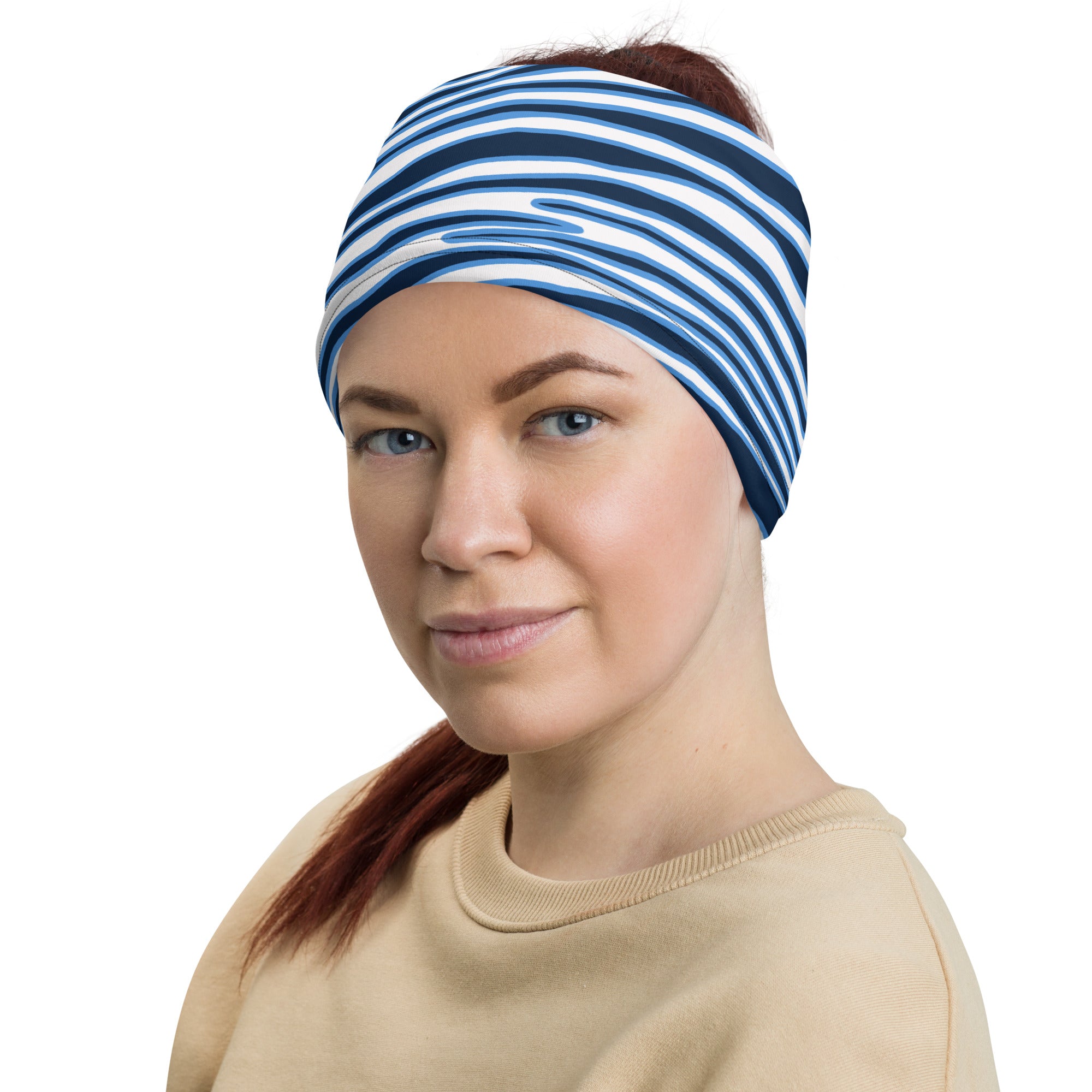 Tennessee Football Blue Zebra Stripe Pattern Multifunctional Headband Neck Gaiter