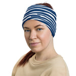 Unisex Indianapolis Football Blue Wild Zebra Stripe Animal Pattern Multifunctional Headband Neck Gaiter