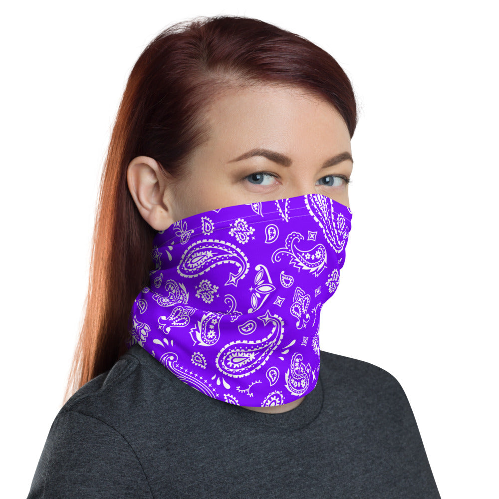 Purple White Paisley Headband