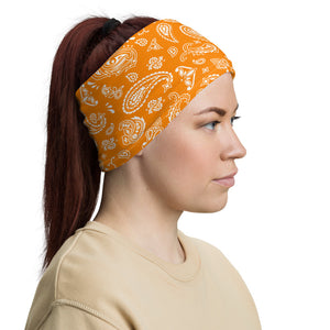 Orange White Paisley Headband