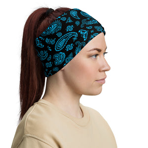 Black Blue Paisley Headband