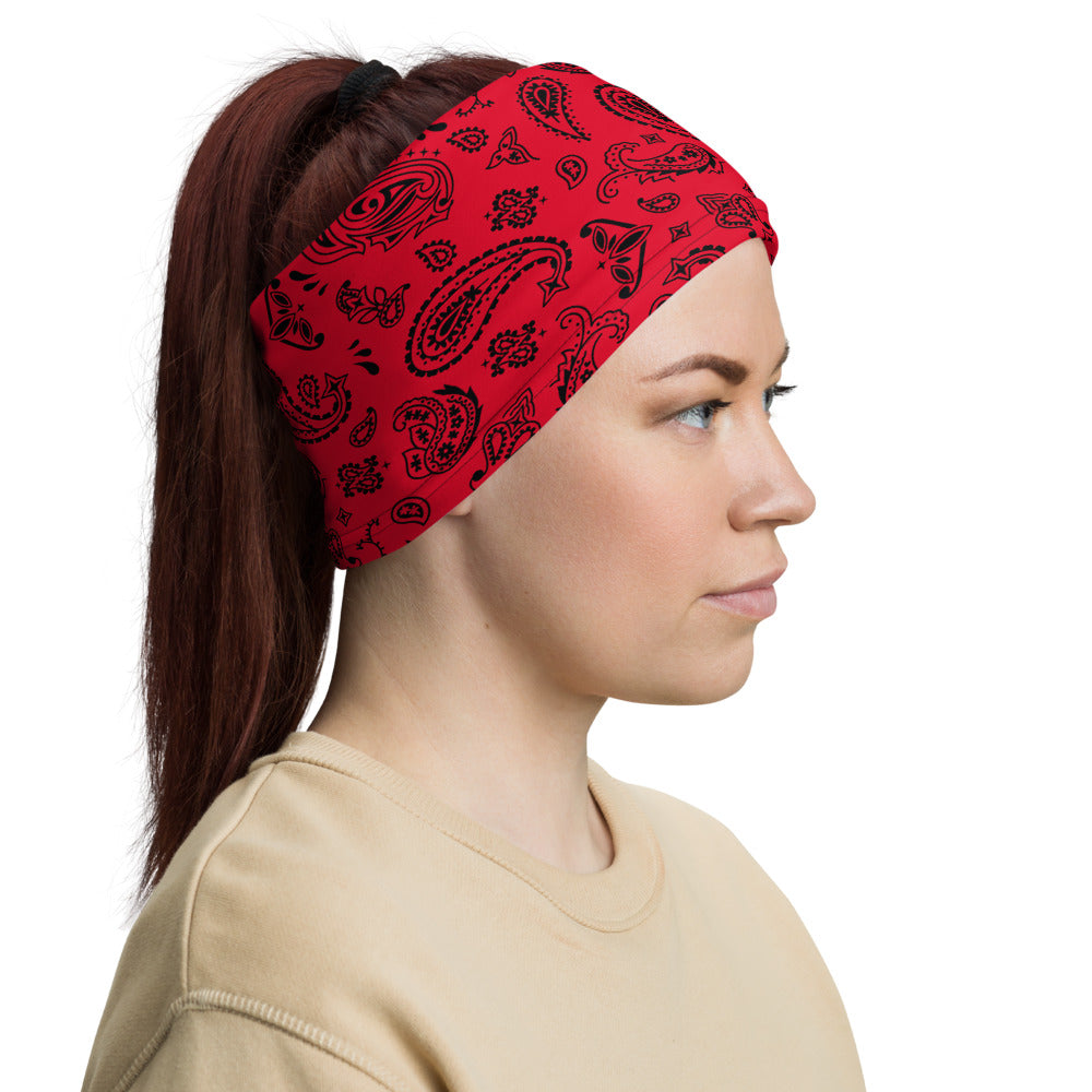 Red Black Paisley Headband