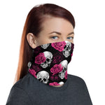 Pink Roses & Skulls Headband