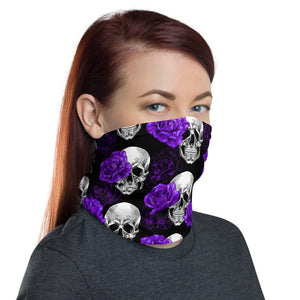 Purple Roses & Skulls Headband