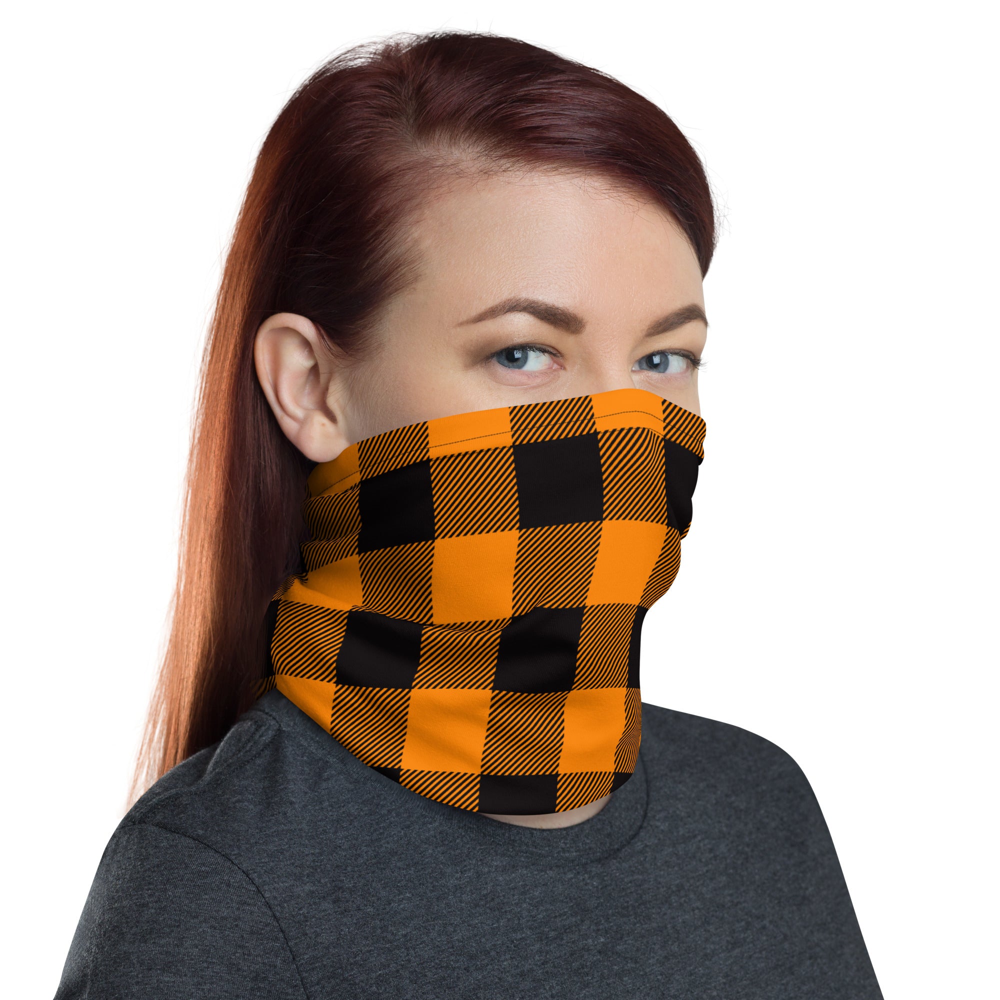 Orange Lumberjack Plaid Headband