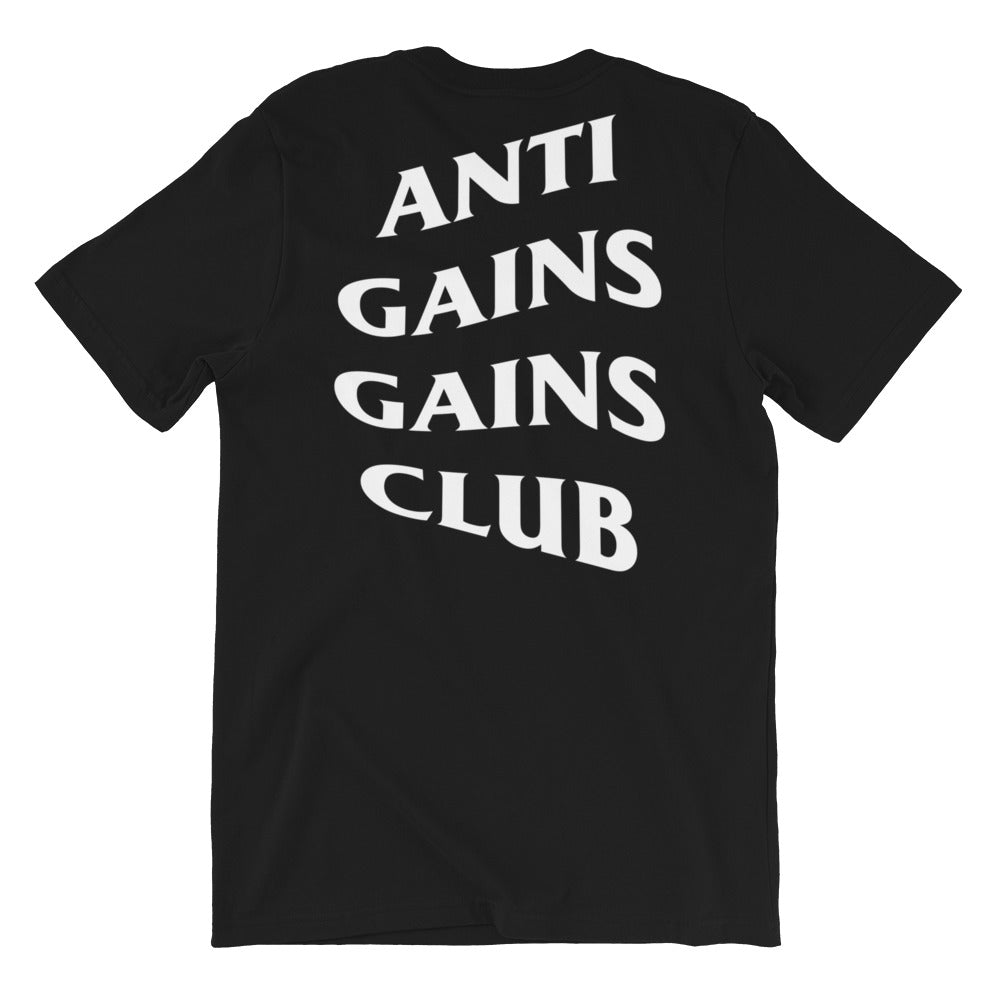Black Unisex Anti Gains Social Club Gym Fitness Weightlifting Powerlifting CrossFit Muscle Hoodie Back