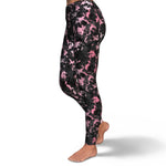 Women's Rose Gold Gilded Marble High-waisted Yoga Leggings