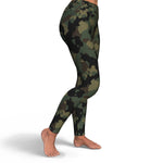 Women's Deep Jungle Camouflage High-waisted Yoga Leggings Right