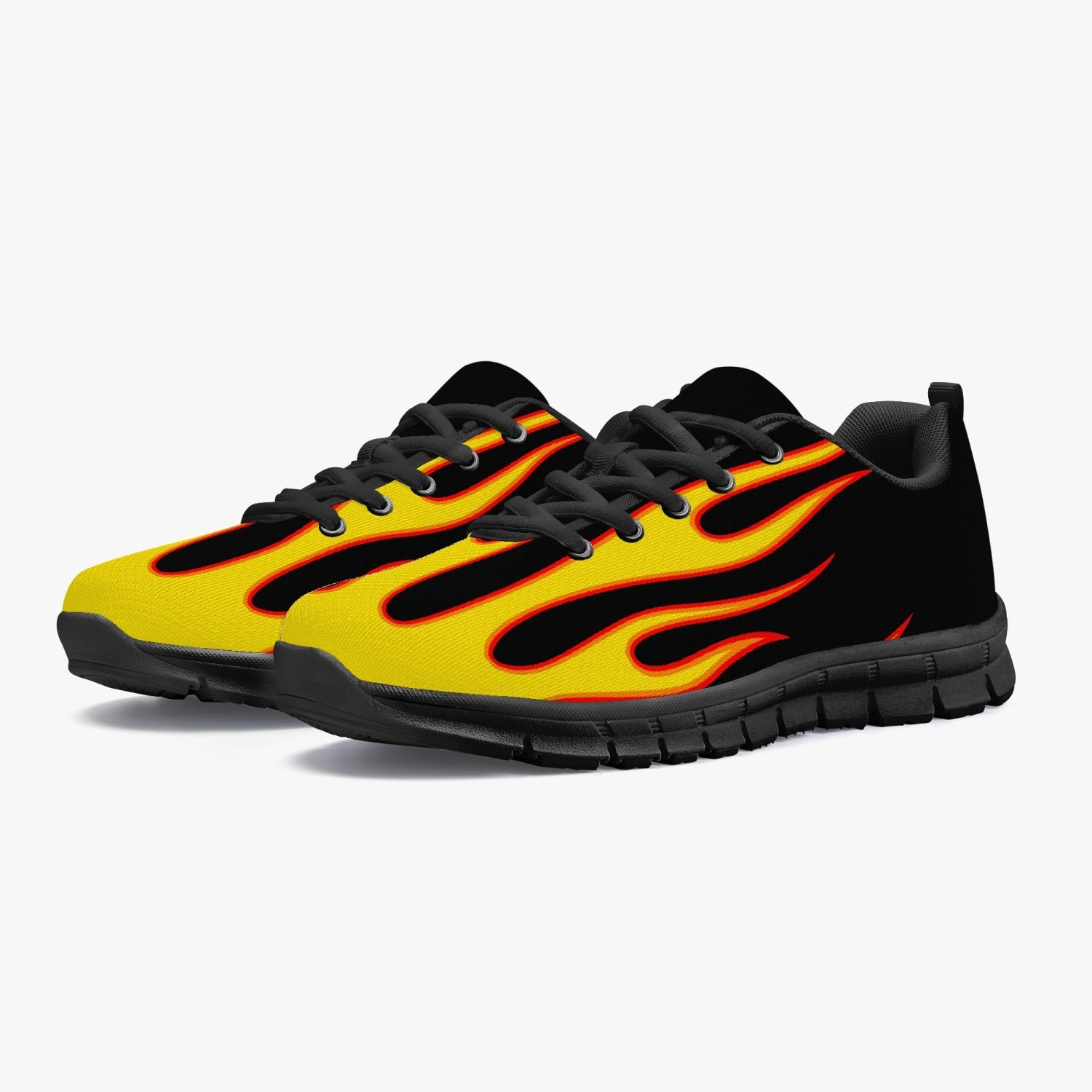 Women's Classic Hot Rod Fire Flames Drip Gym Workout Sneakers Overview