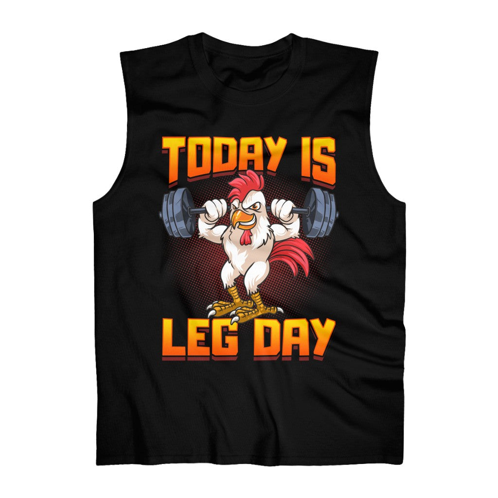 Funny Men's Today Is Leg Day Chicken Legs Squats Muscle T-Shirt Black