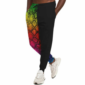 Rainbow Snakeskin Two-Tone Joggers