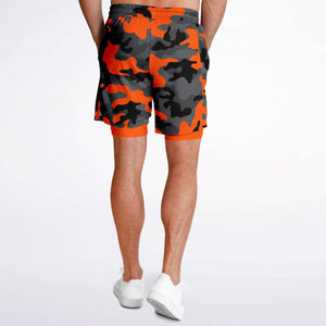 Black Orange Camo Shorts