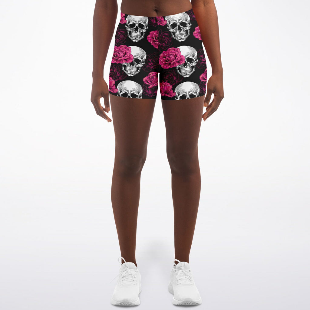Pink Roses & Skulls Shorts
