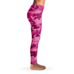 Women's All Pink Camouflage Mid-rise Yoga Leggings Right