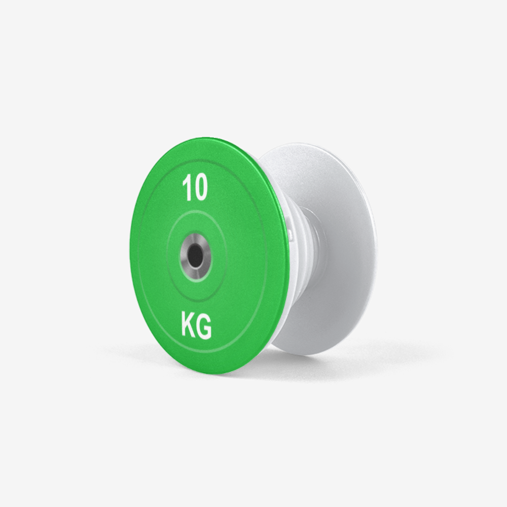 Green 10 KG Olympic Weight Powerlifter Competition Popsocket White Side