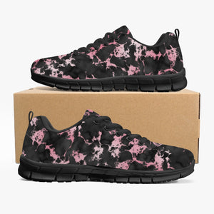 Women's Black Rose Gold Marble Running Workout Sneakers