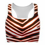 Unisex Cleveland Ohio Football Zebra Stripe Animal Pattern Athletic Sports Bra