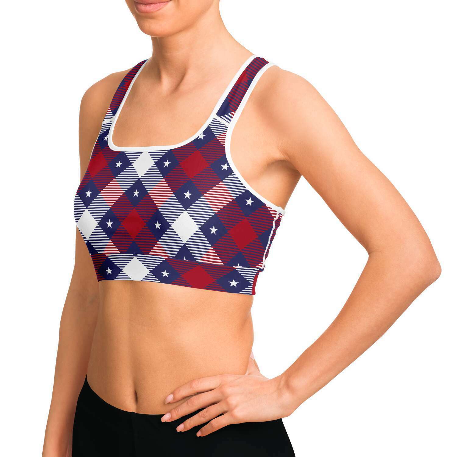 Women's Southern Pride All-American Athletic Sports Bra Model Left