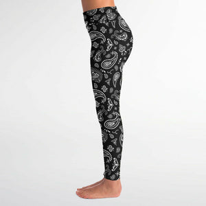 Black White Paisley Leggings