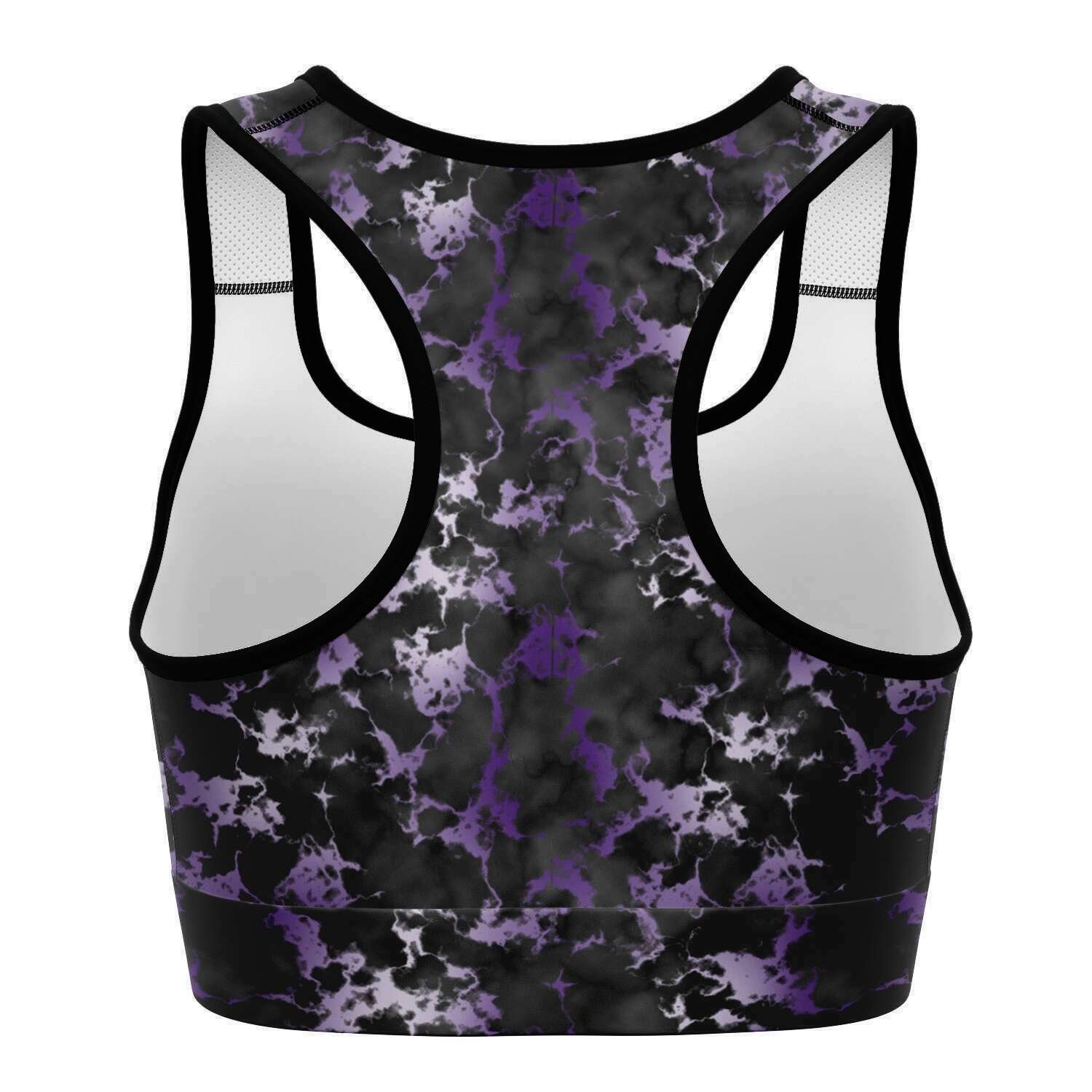 Women's Royal Purple Gilded Marble Athletic Sports Bra Back