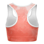 Women's Orange Creamsicle Tequila Sunset Tie-Dye Athletic Sports Bra Back
