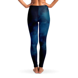 Women's Night Sky Dark Blue Mid-rise Yoga Leggings Back