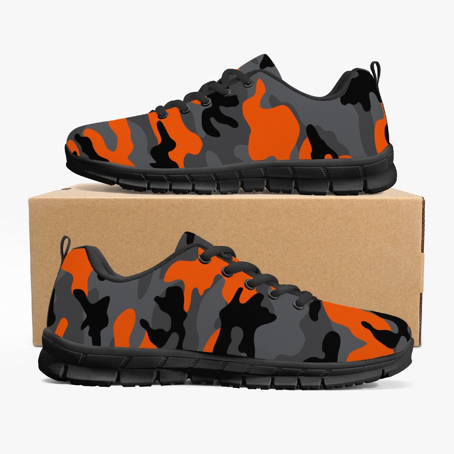 Black Orange Camo Sneakers