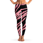 Women's Pink Tiger Stripes Mid-rise Yoga Leggings