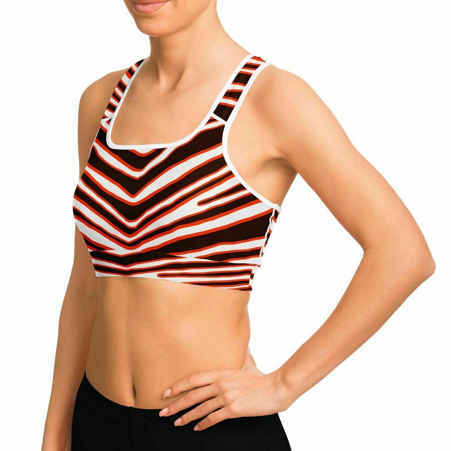 Cleveland Zebra Stripe Sports Bra