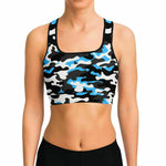 Urban Jungle Carolina Blue Camo Sports Bra