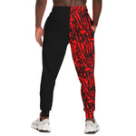 Red Black Two-Tone Graffiti Joggers