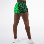 Mint Green Highlighter Paisley Athletic Shorts