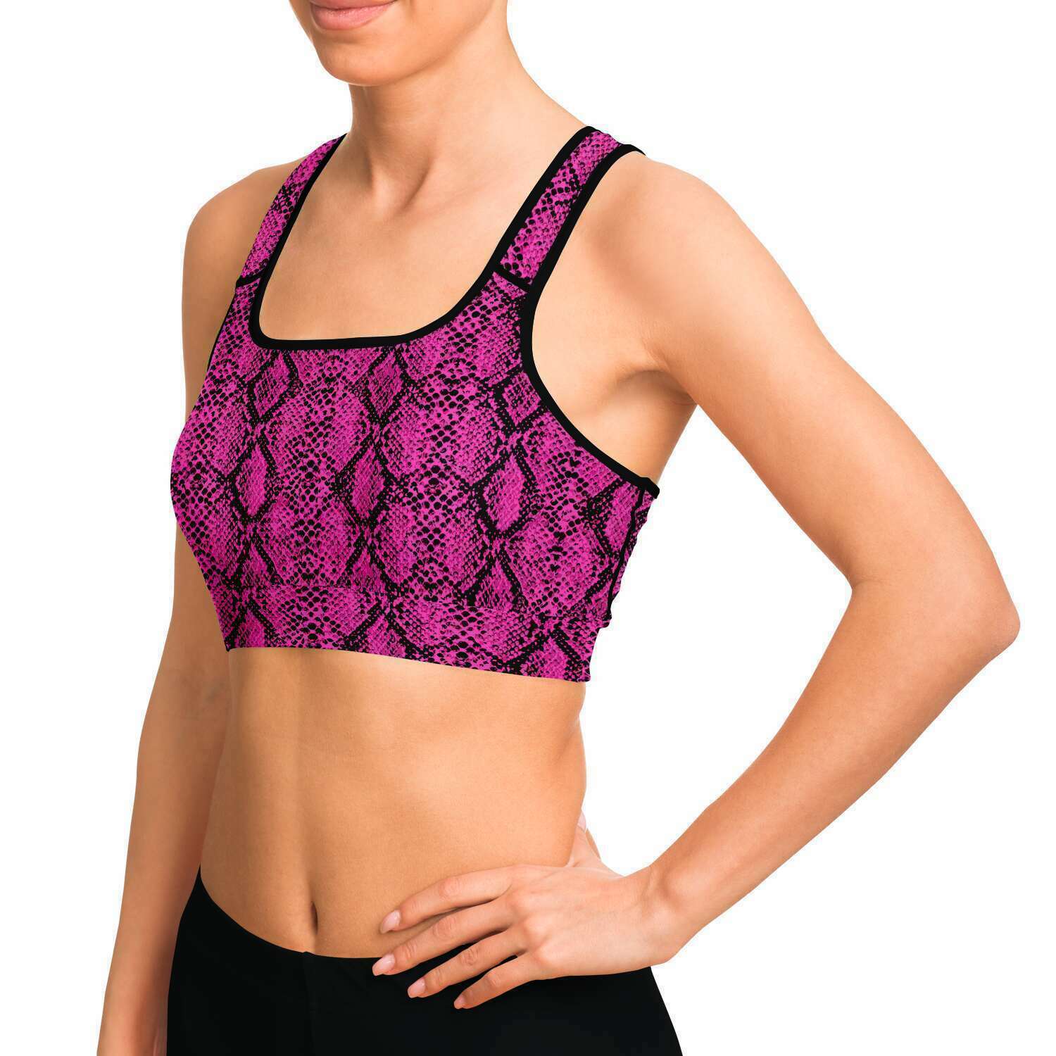 Pink Snakeskin Sports Bra