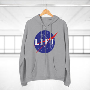 Heather Grey NASA LIFT Heavy Space Gym Workout Unisex Zipper Hoodie Hangar