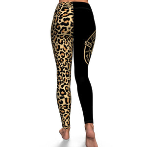 Women's Wild Animal Leopard Print High-waisted Yoga Leggings Back