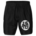 Men's 2-in-1 Goku Dragon Ball Kanji All Black Gi Gym Shorts