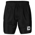 Men's 2-in-1 All Black Iron Discipline Logo Gym Shorts