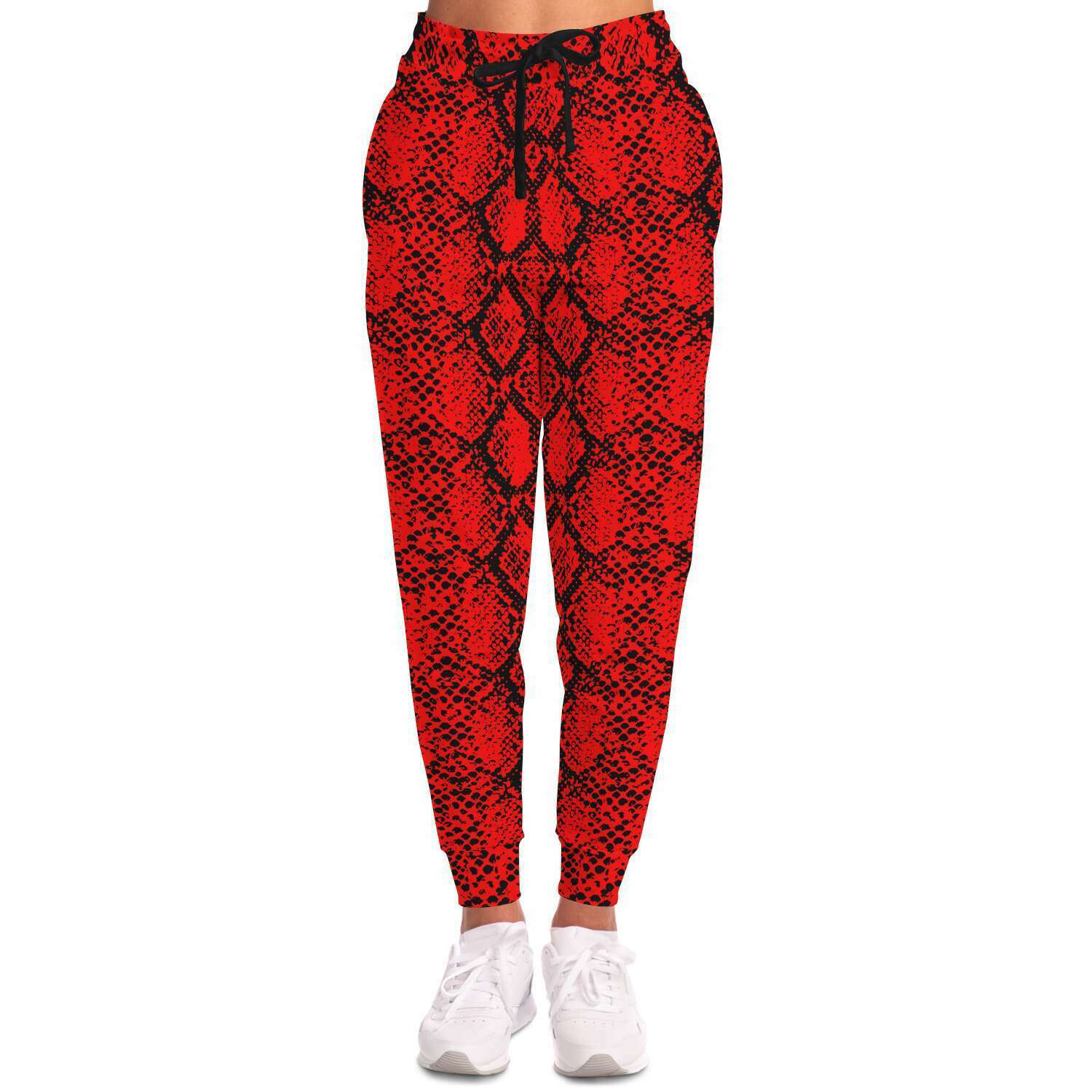 Red Snakeskin Joggers